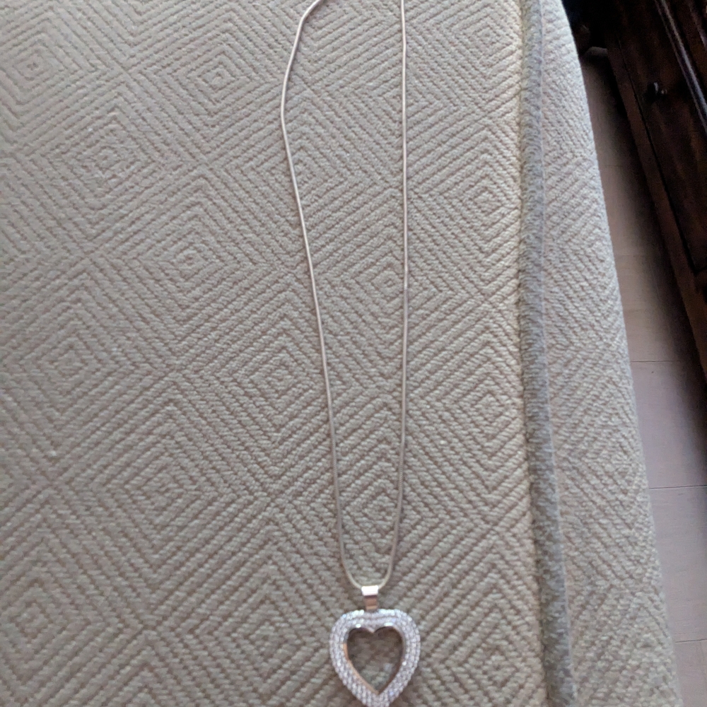 Pretty Bird Silver Heart Necklace